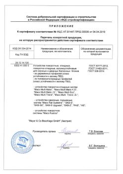 2019.04.04 Лысьва - Приложение к сертификату устройства поворотные, откидные, поворотно-откидные, взломоустойчивые. ГОСТ 30777-2012
